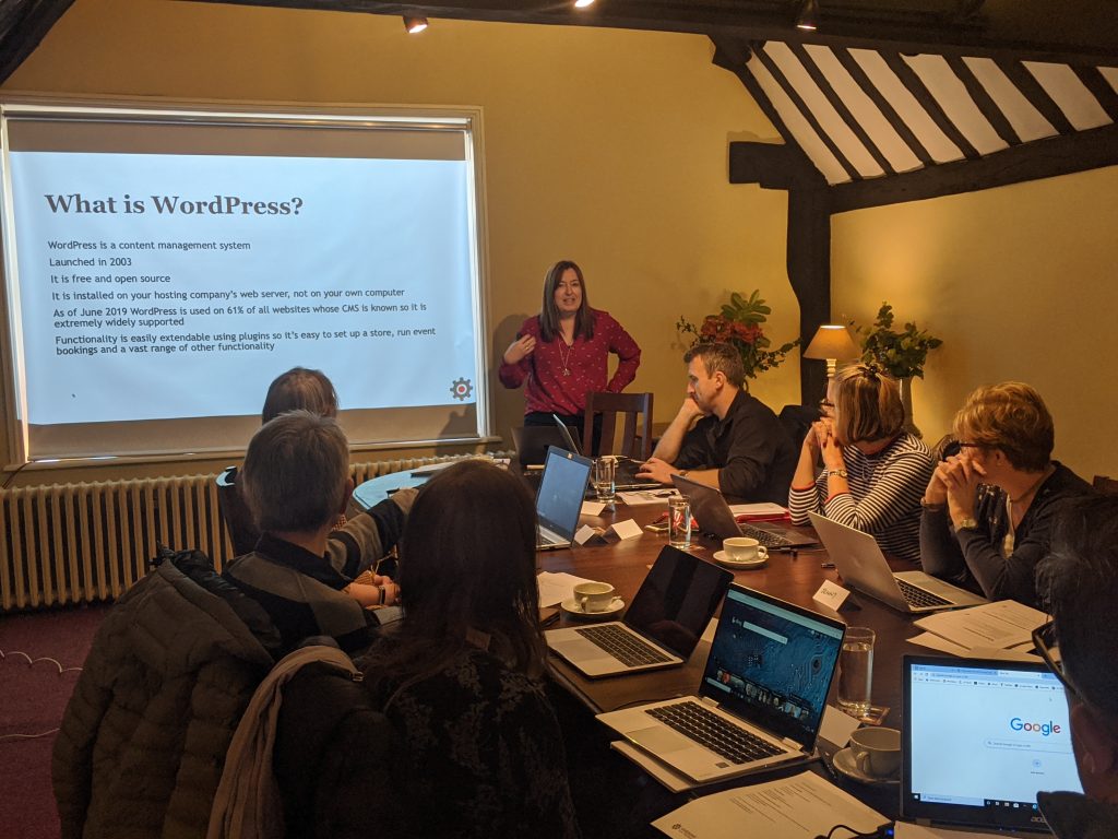 Delivering a WordPress course in Aylesbury